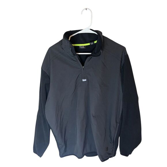 Izod Tops - Izod Perform X Womens Large Black Quarter Zip Long Sleeve Fleece Pullover